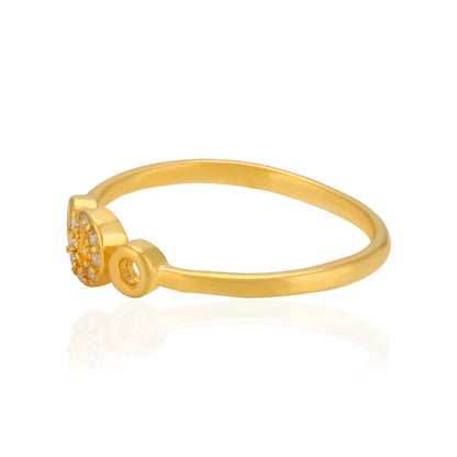 925 Sterling Silver Nova Circle Gold Plated Ring for Women
