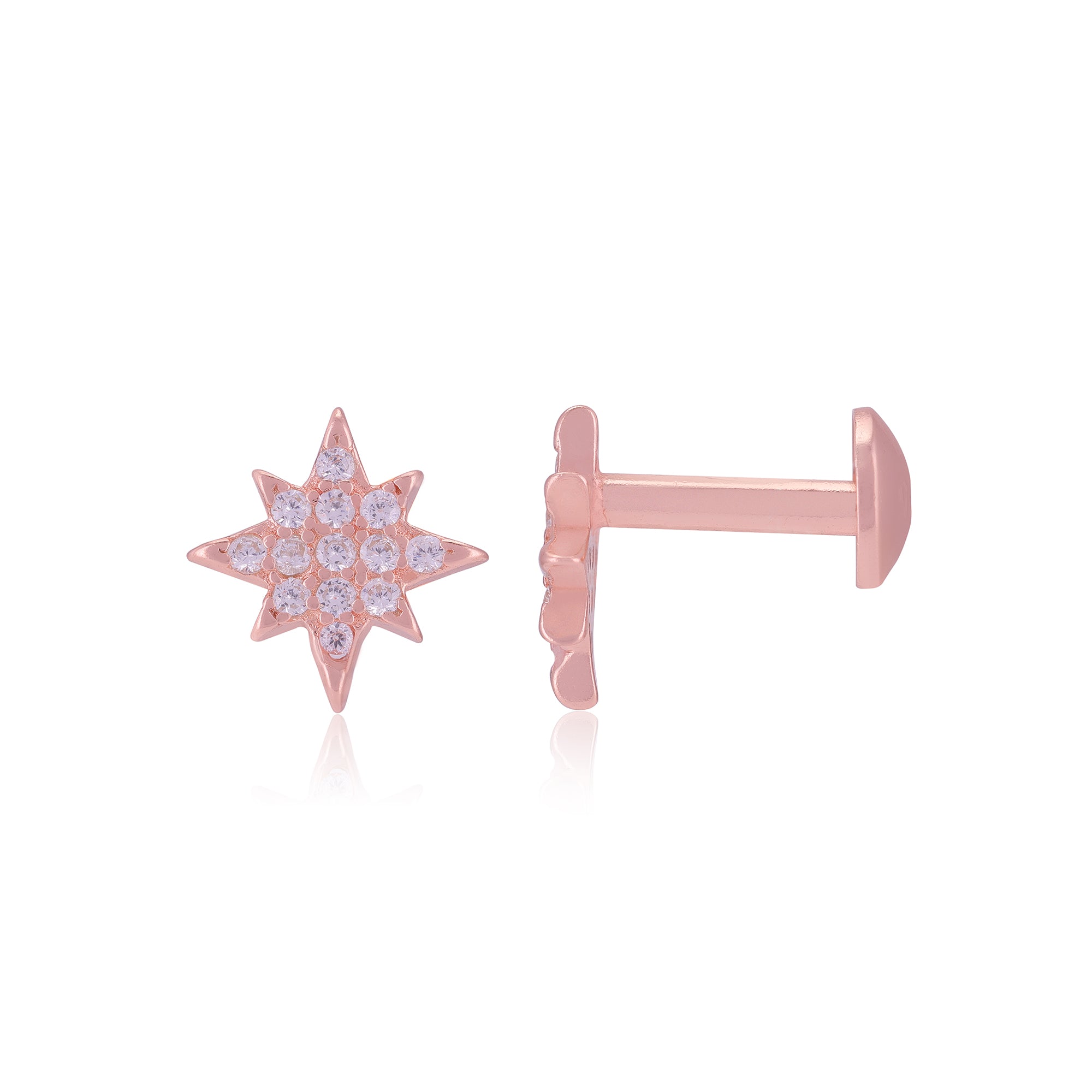 925 Sterling Silver Octave Star Shape Earrings for Women