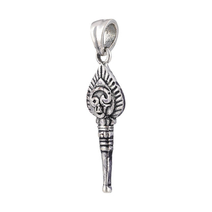 925 Sterling Silver Oxidized Lord Murugan Om Vel Pendants for Men and Women