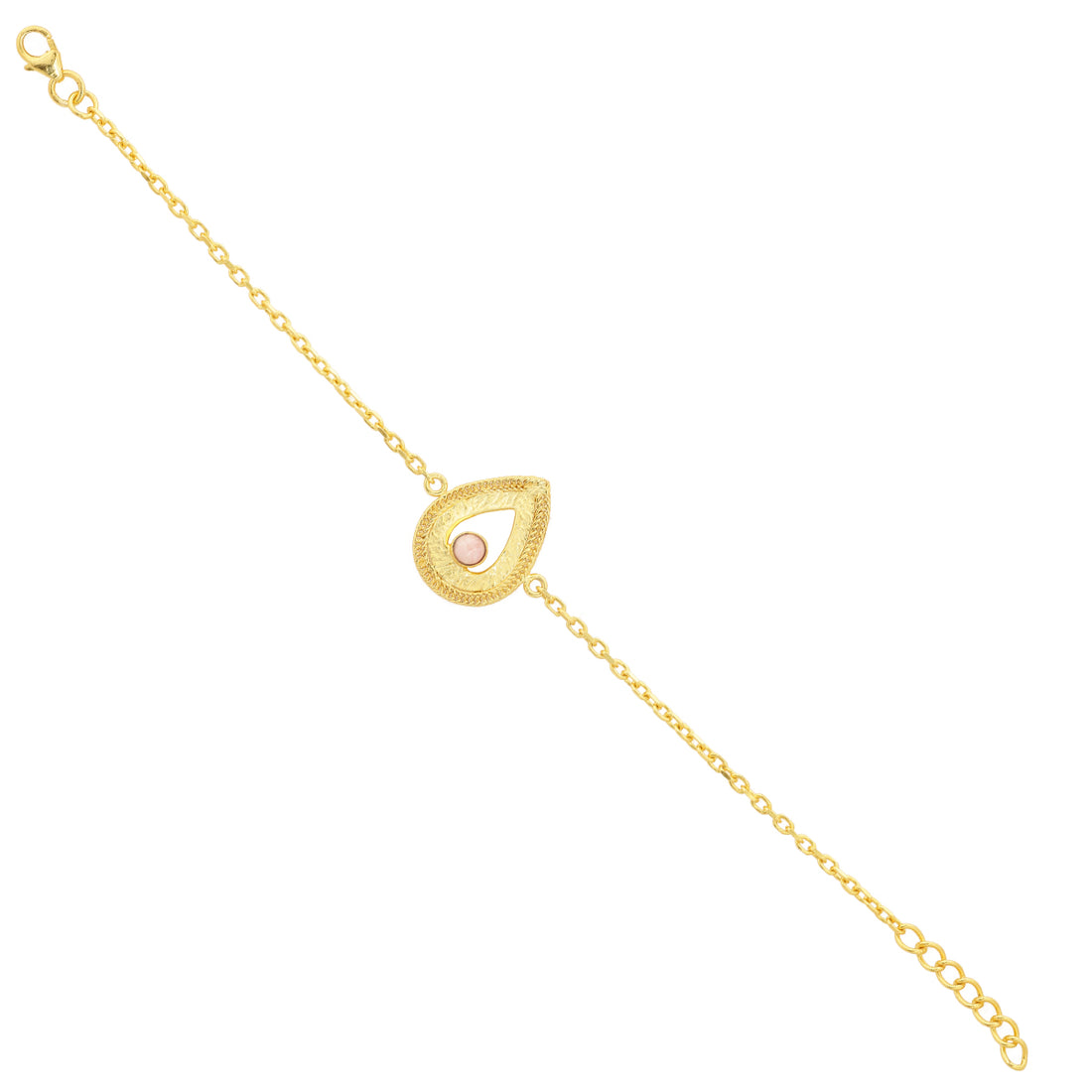 Sterling Silver Pear  Gold Plated Bracelet