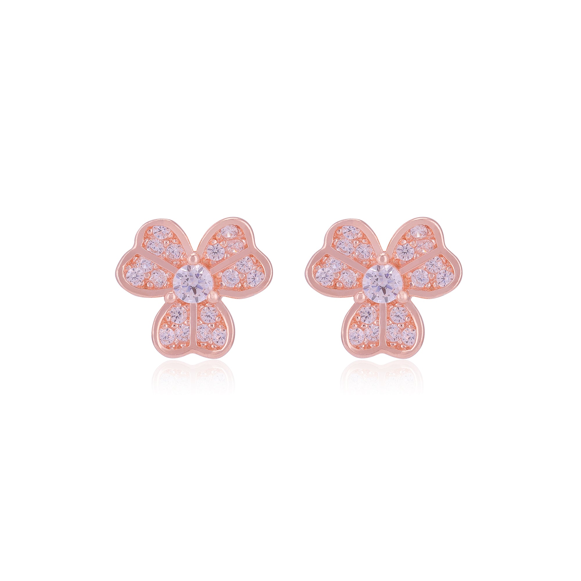 925 Sterling Silver Petal Heart Earrings for Women