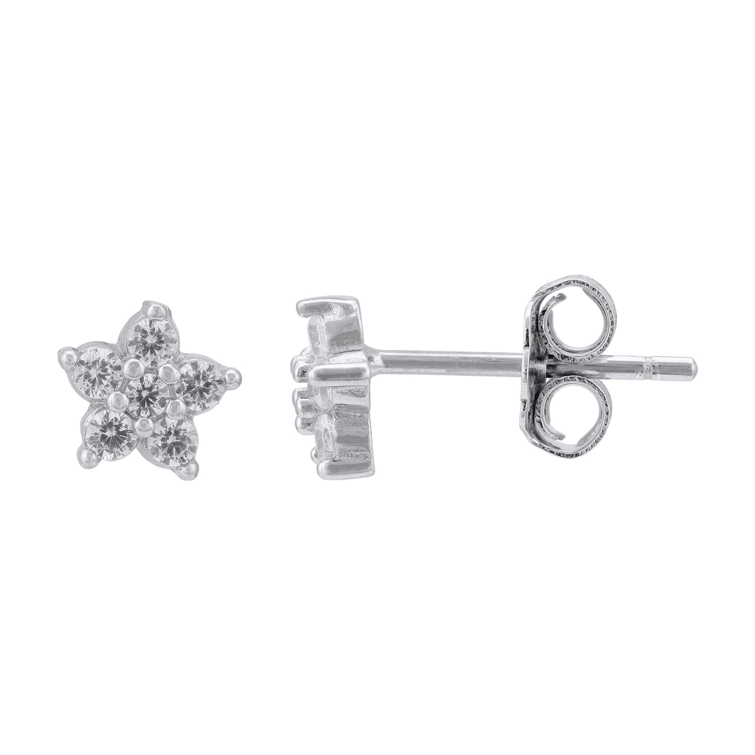 925 Sterling Silver Petite Starburst Cluster Earrings for Women