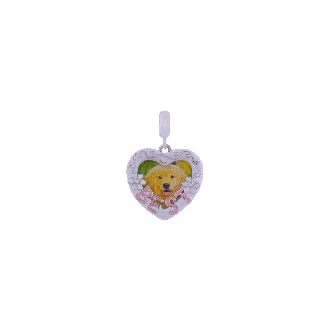 925 Sterling Silver Puppy Love Rhodium Plated Pendant For Kids