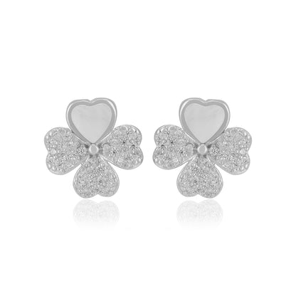 925 Sterling Silver Quartet Heart Petals Earrings For Women