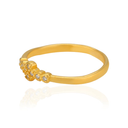925 Sterling Silver Regal Bloom Gold Plated Ring for Women