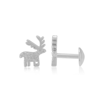 925 Sterling Silver Christmas Deer Earrings For Women