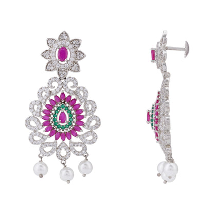 Sterling Silver Rhodium Dazzling Earring