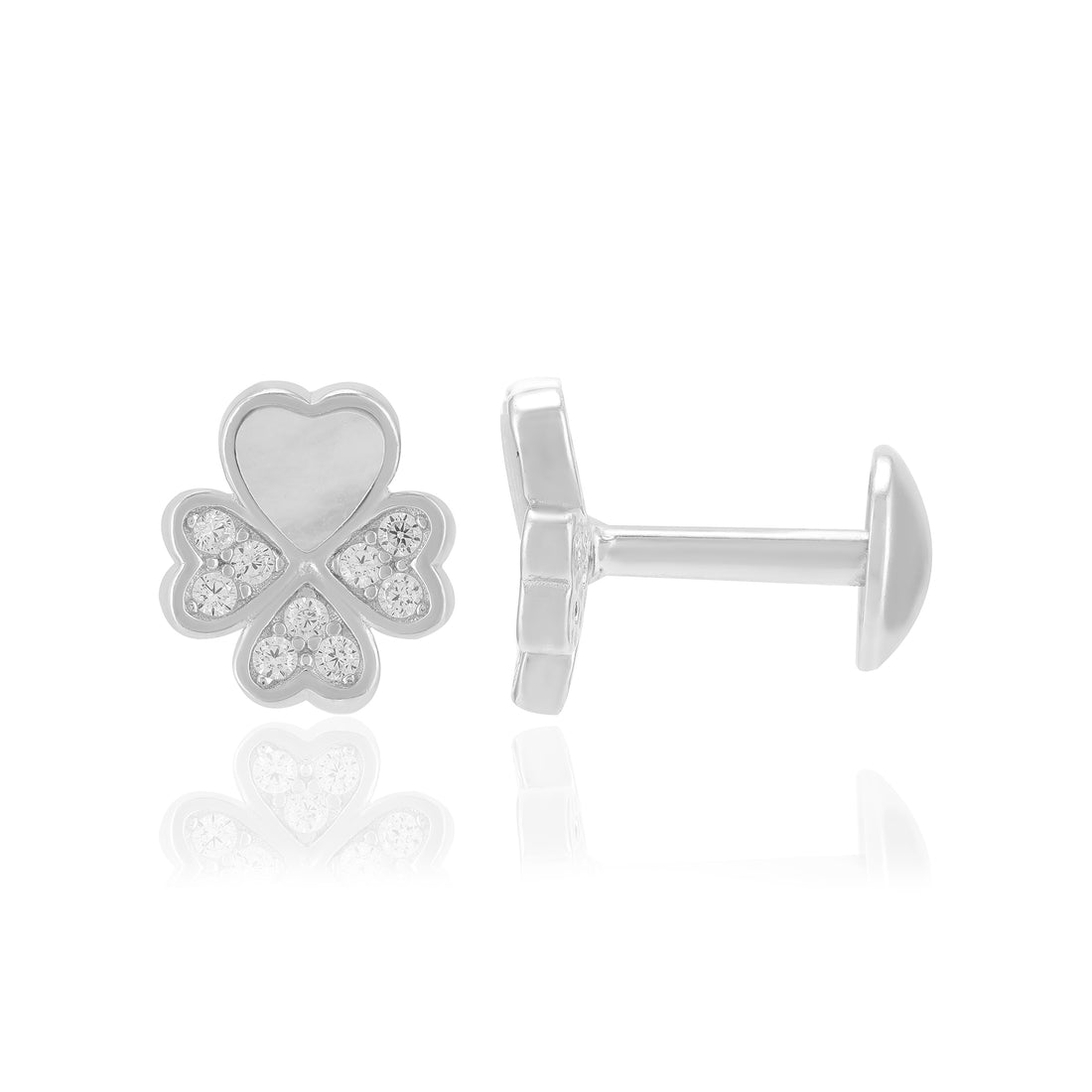 925 Sterling Silver Heart Shaped Petals Earrings For Women