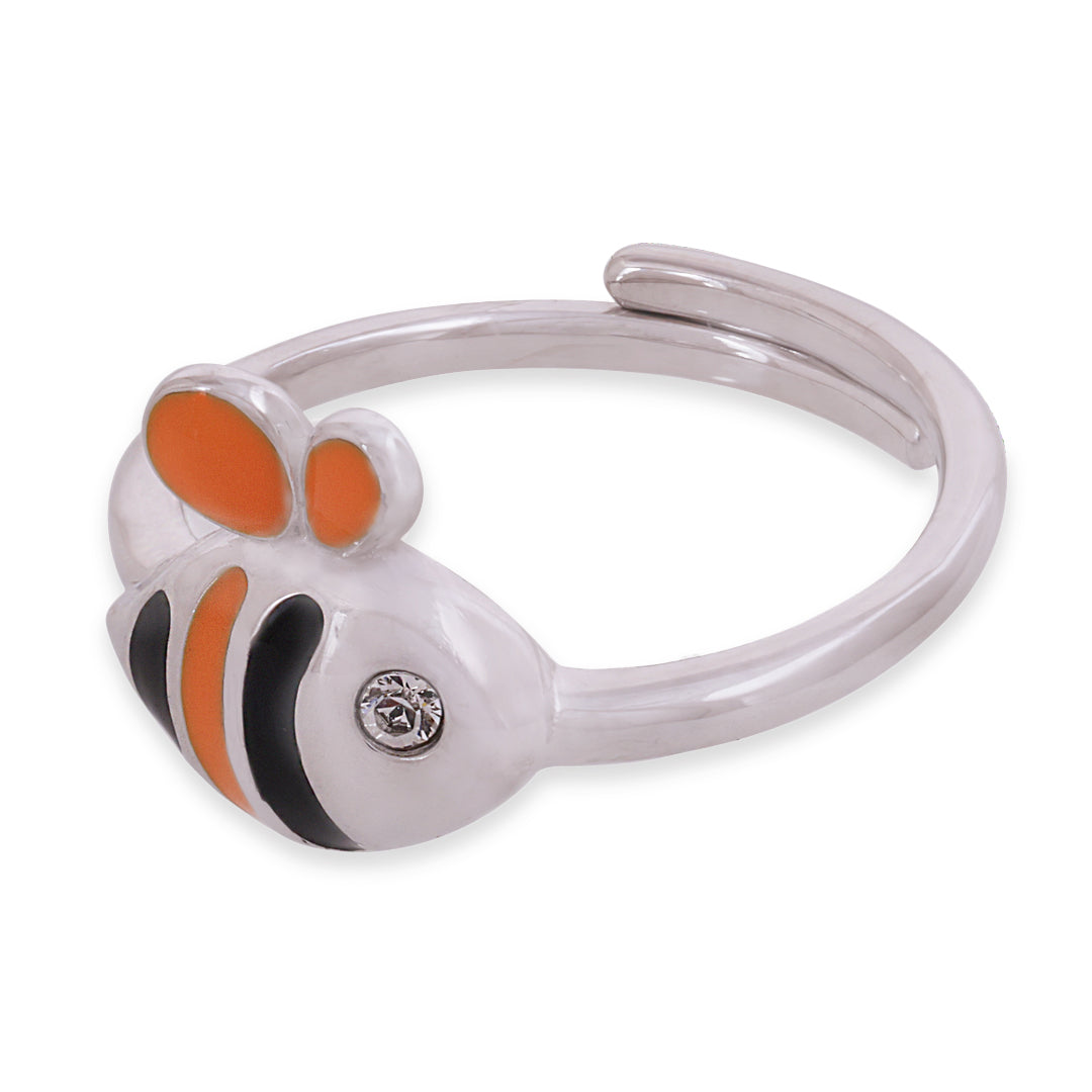 925 Sterling Silver Rhodium Plated Baby Bee Ring For Kids