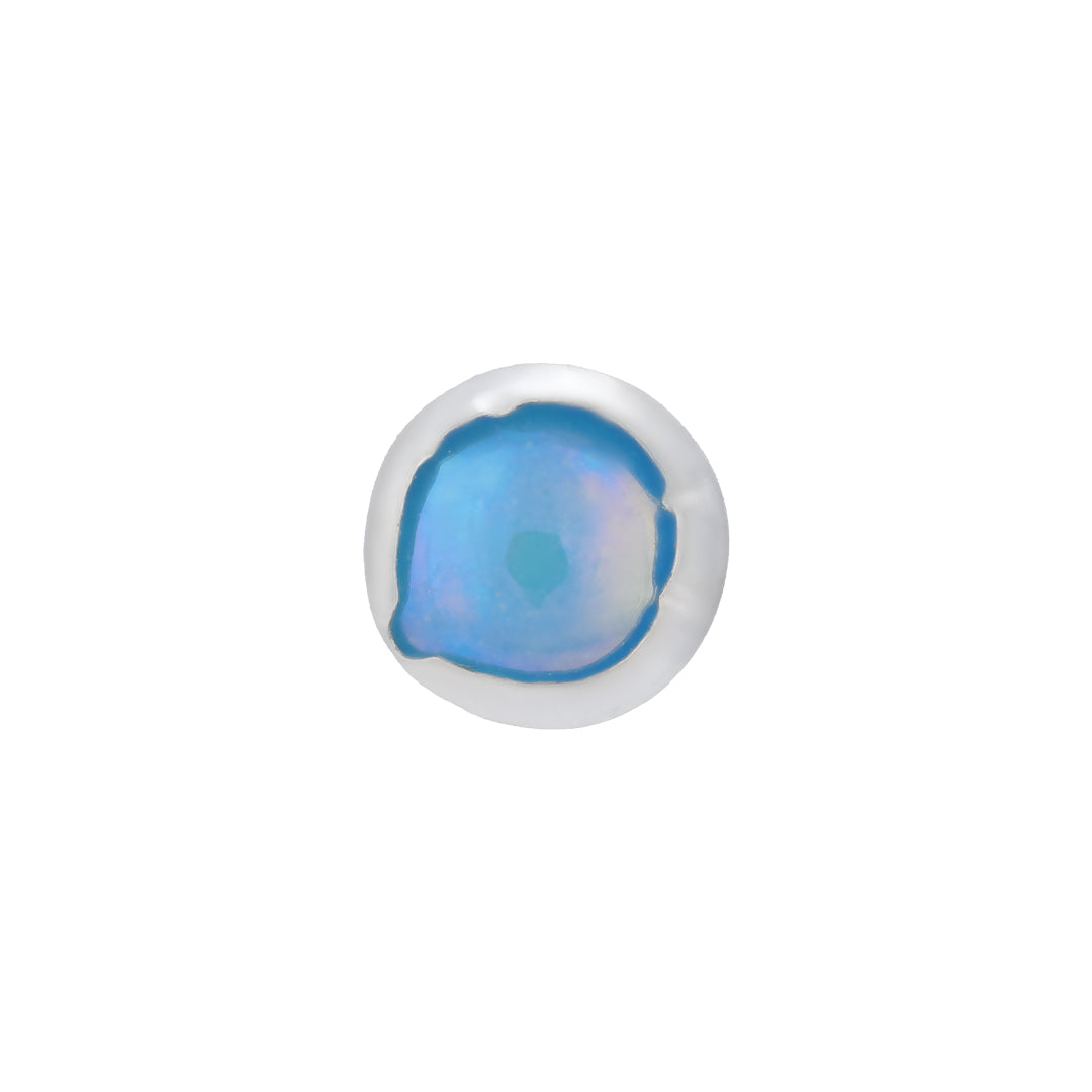 925 Sterling Silver Rhodium Plated Blue Lagoon Nosepin for Women