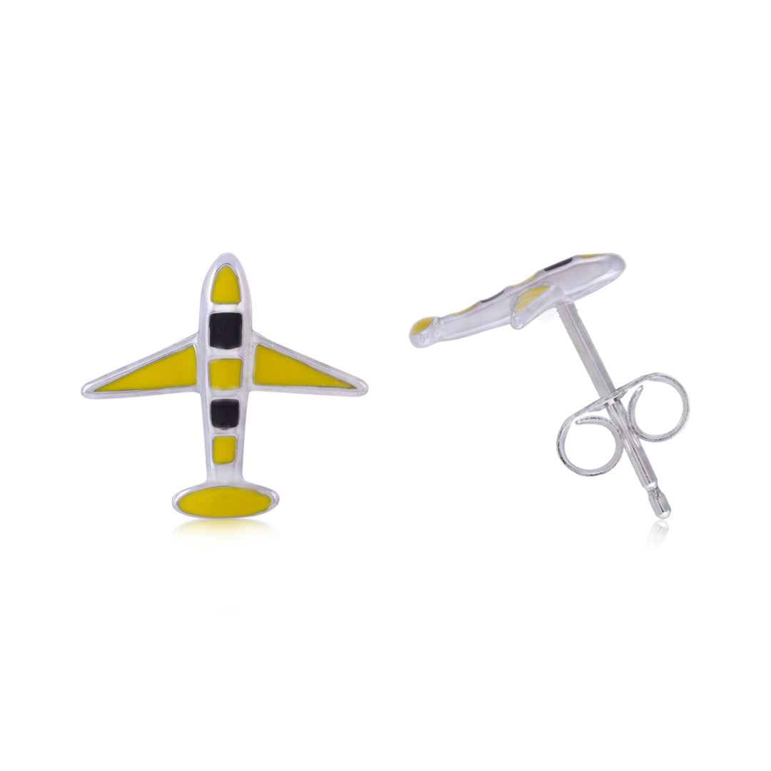 925 Sterling Silver Rhodium Plated Cloudrider Stud For Kids