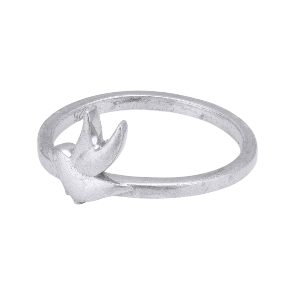 925 Sterling Silver Rhodium Plated Flying Bird Rings for Women