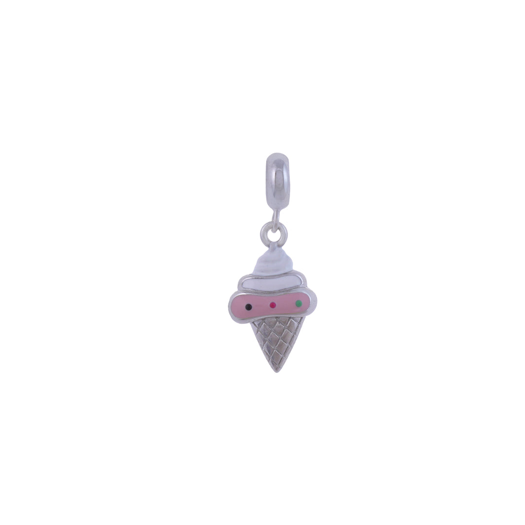 925 Sterling Silver Rhodium Plated Melty Gelato Pendant For Kids
