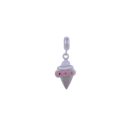 925 Sterling Silver Rhodium Plated Melty Gelato Pendant For Kids