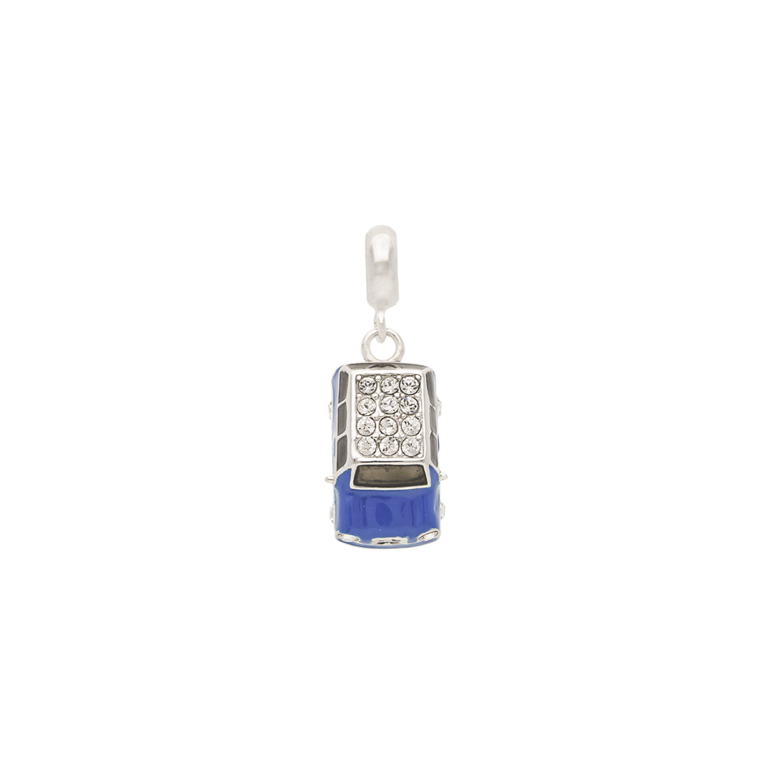 925 Sterling Silver Rhodium Plated Mini Blue Cruiser Pendant For Kids