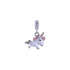 925 Sterling Silver Rhodium Plated Snowy Unicorn Pendant For Kids