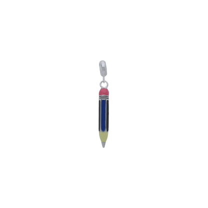 925 Sterling Silver Rhodium Plated Tiny Pencil Pendant For Kids
