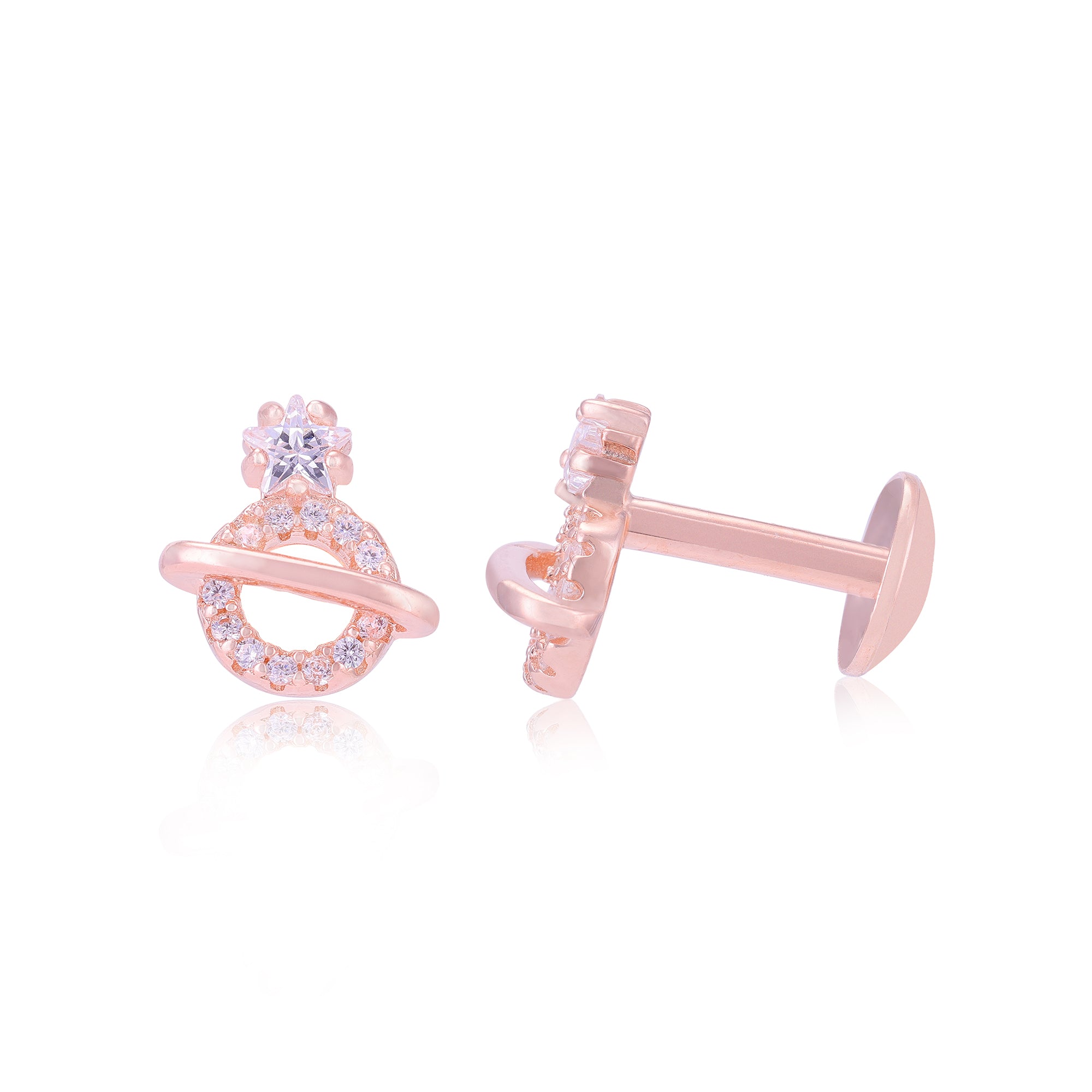 925 Sterling Silver Ringed Orb Earrings For Women