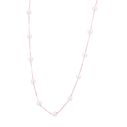 925 Sterling Silver Rose Gold Pearl Harmony Chain For Women