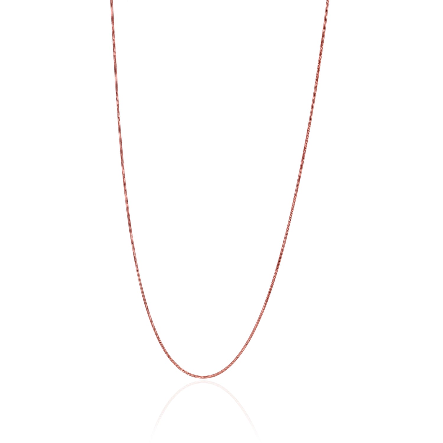 925 Sterling Silver Rose Gold Plated Sleek Herringbone Chain for Women