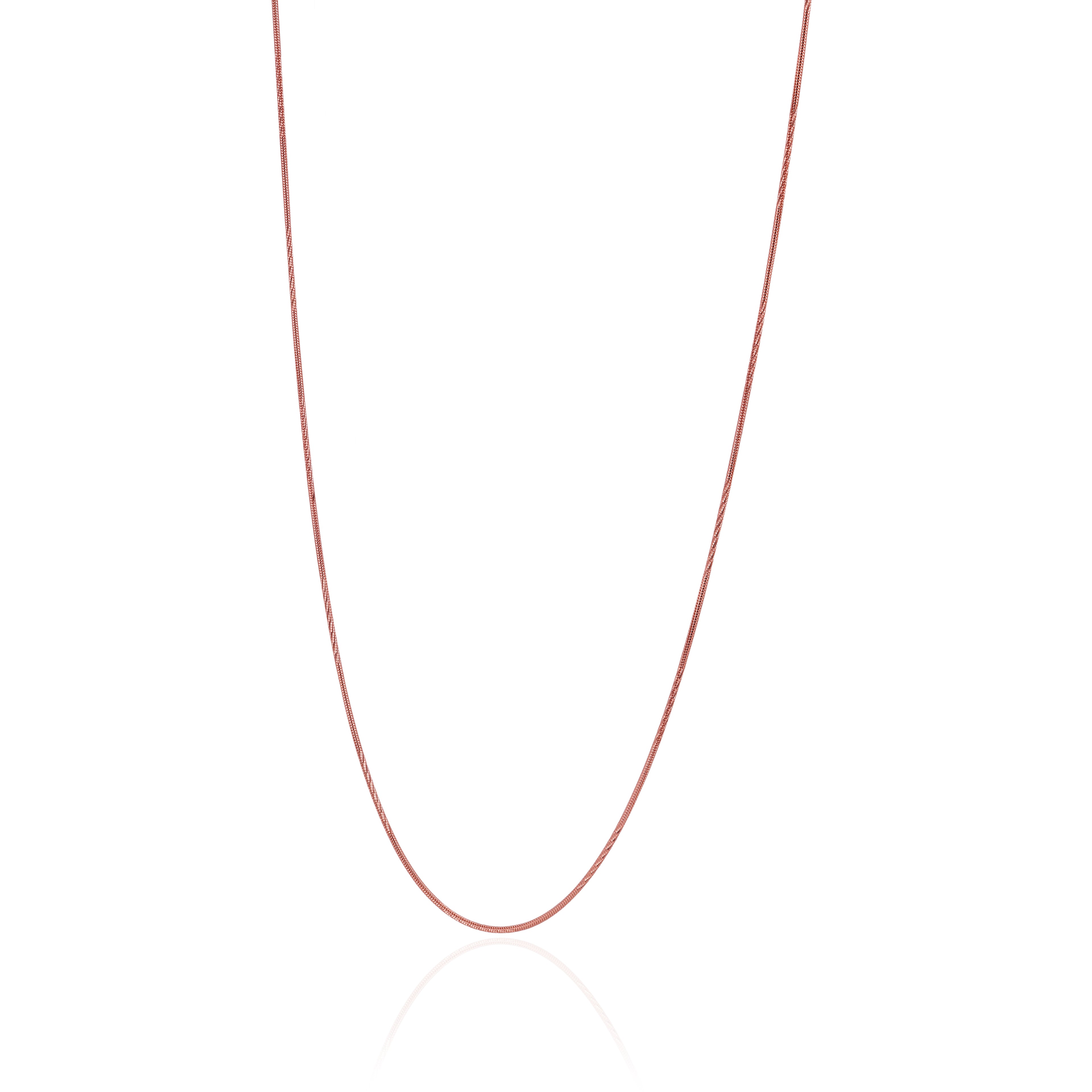 925 Sterling Silver Rose Gold Plated Sleek Herringbone Chain for Women