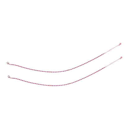 925 Sterling Silver Rose Gold Scarlet Snowline Anklets For Women