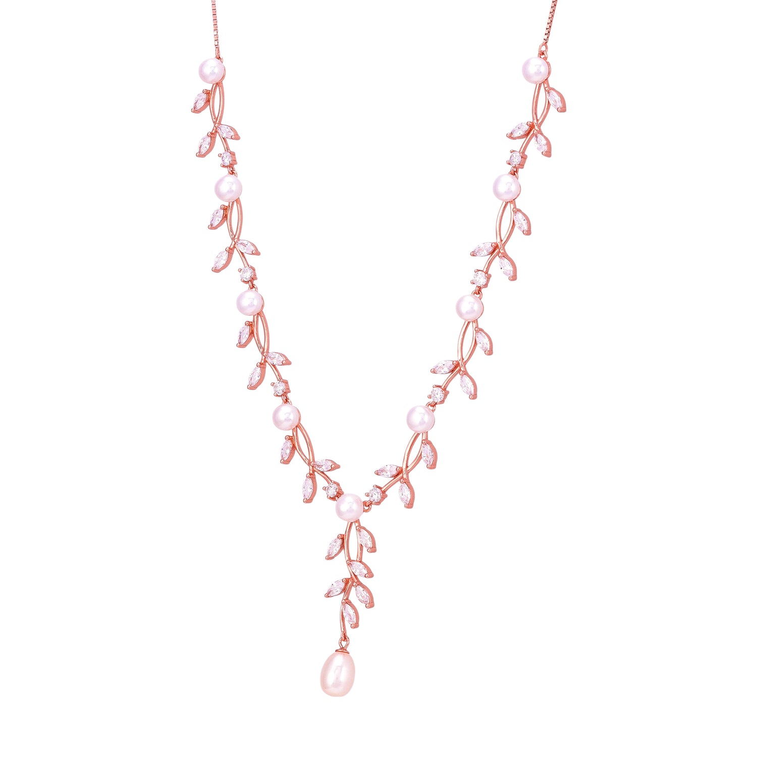 925 Sterling Silver Rose Gold Twin Star Arch Necklace for Women