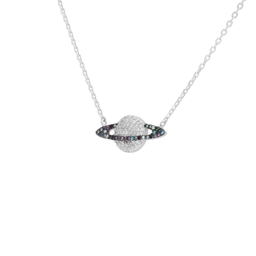 925 Sterling Silver Saturn Pendant Chain