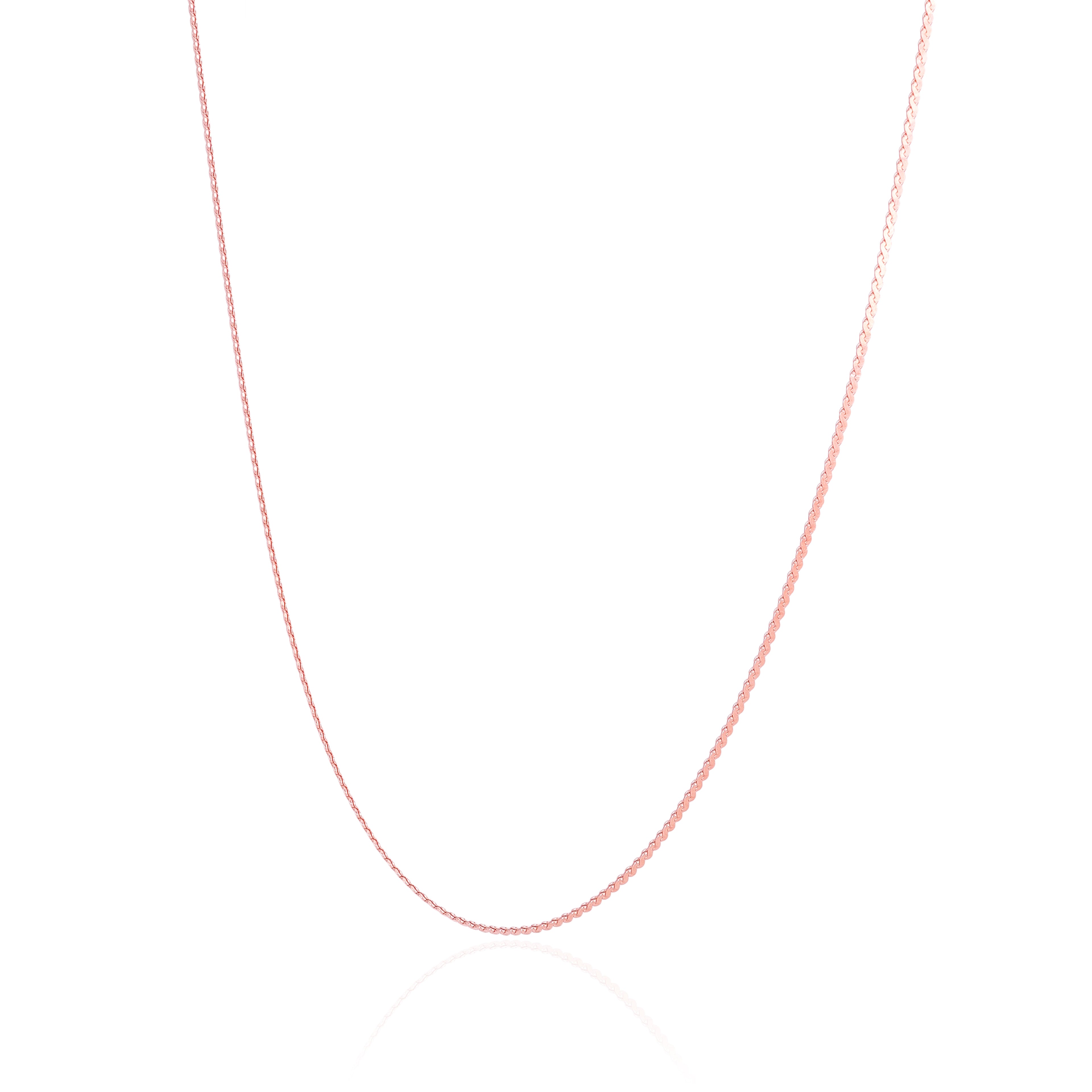 925 Sterling Silver Sculpted Rope Rose Gold Plated Chain for Women