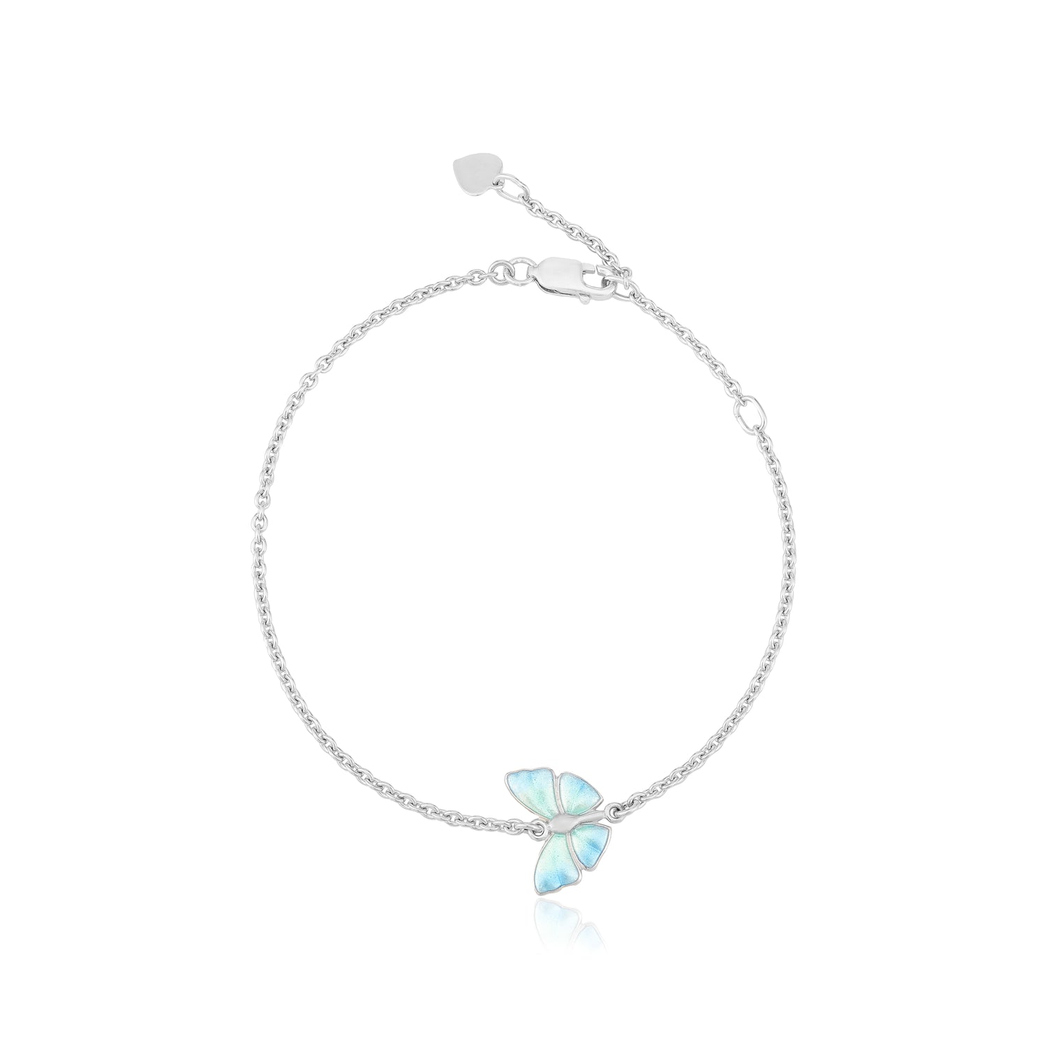 925 Blue Enamel Butterfly Silver Bracelet for Women