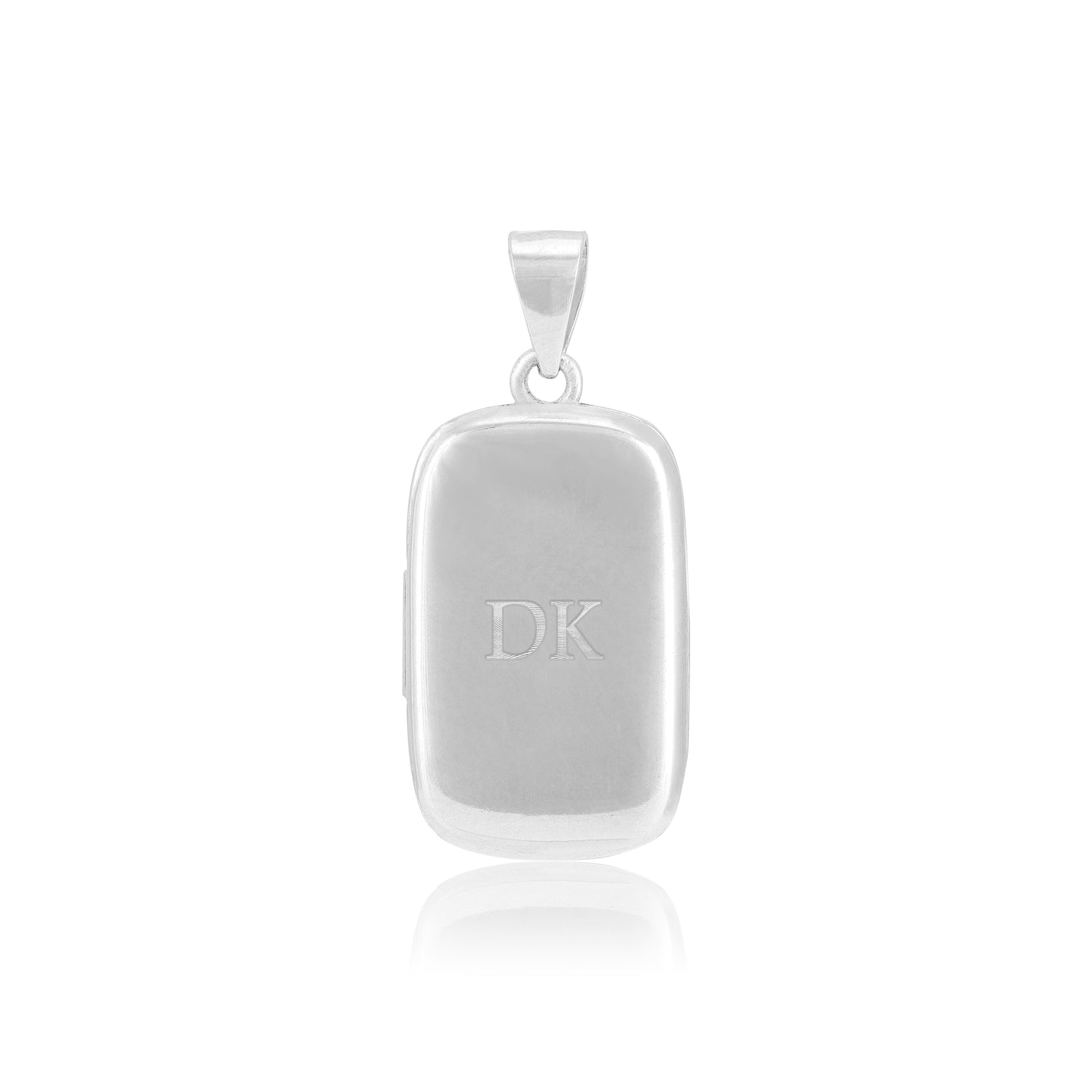 925 Sterling Silver Secret Slate Engravable Rhodium Plated Pendant