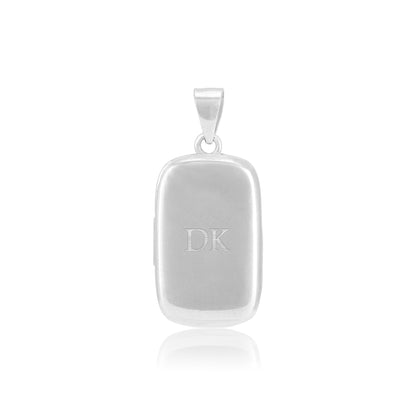 925 Sterling Silver Secret Slate Engravable Rhodium Plated Pendant