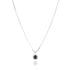 925 Sterling Silver September Month Circle Blue Sapphire Birthstone Chain Pendant For Women