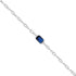 925 Sterling Silver September Month Square Blue Sapphire Birthstone Bracelet For Women