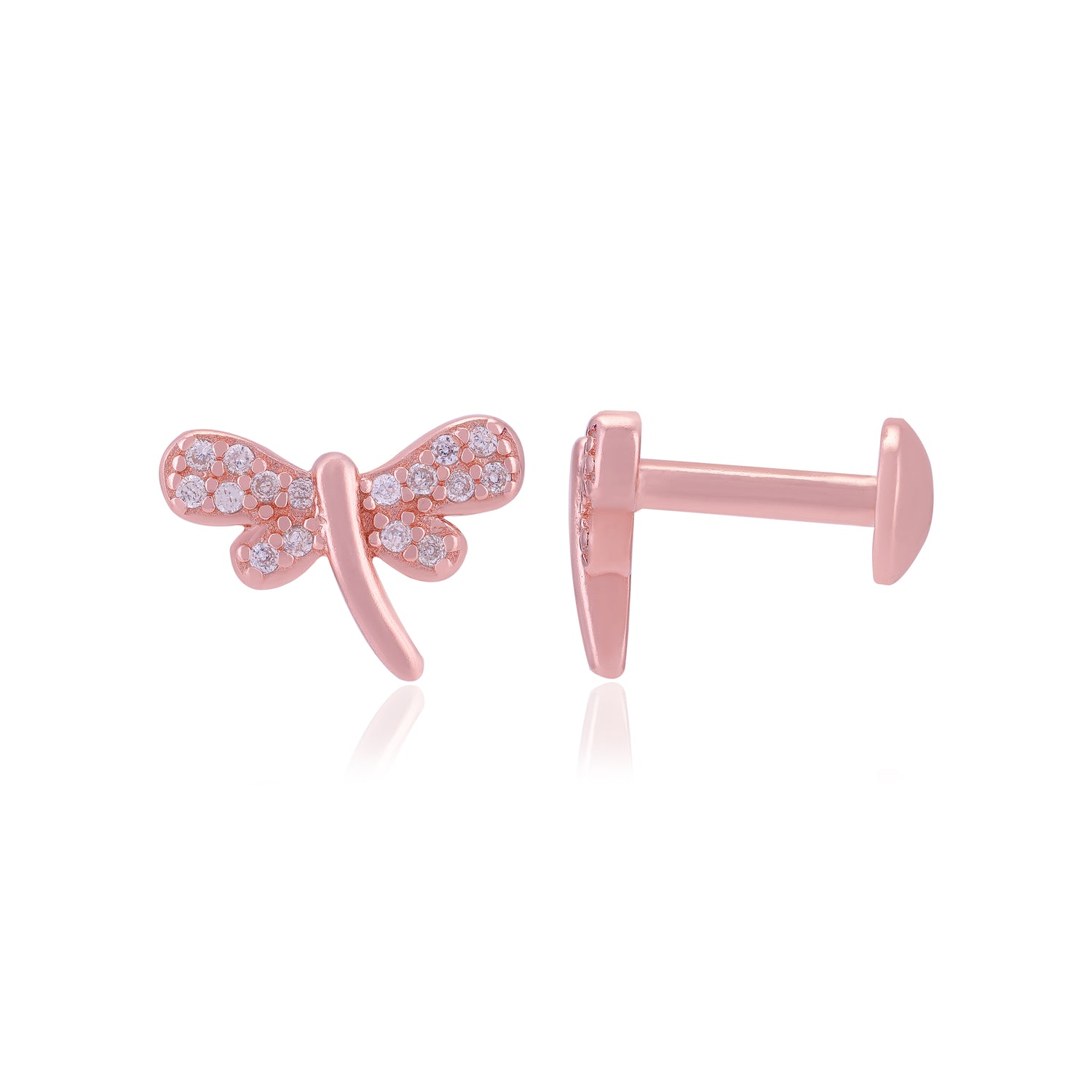 925 Sterling Silver Shimmering Dragon Fly Earrings For Women