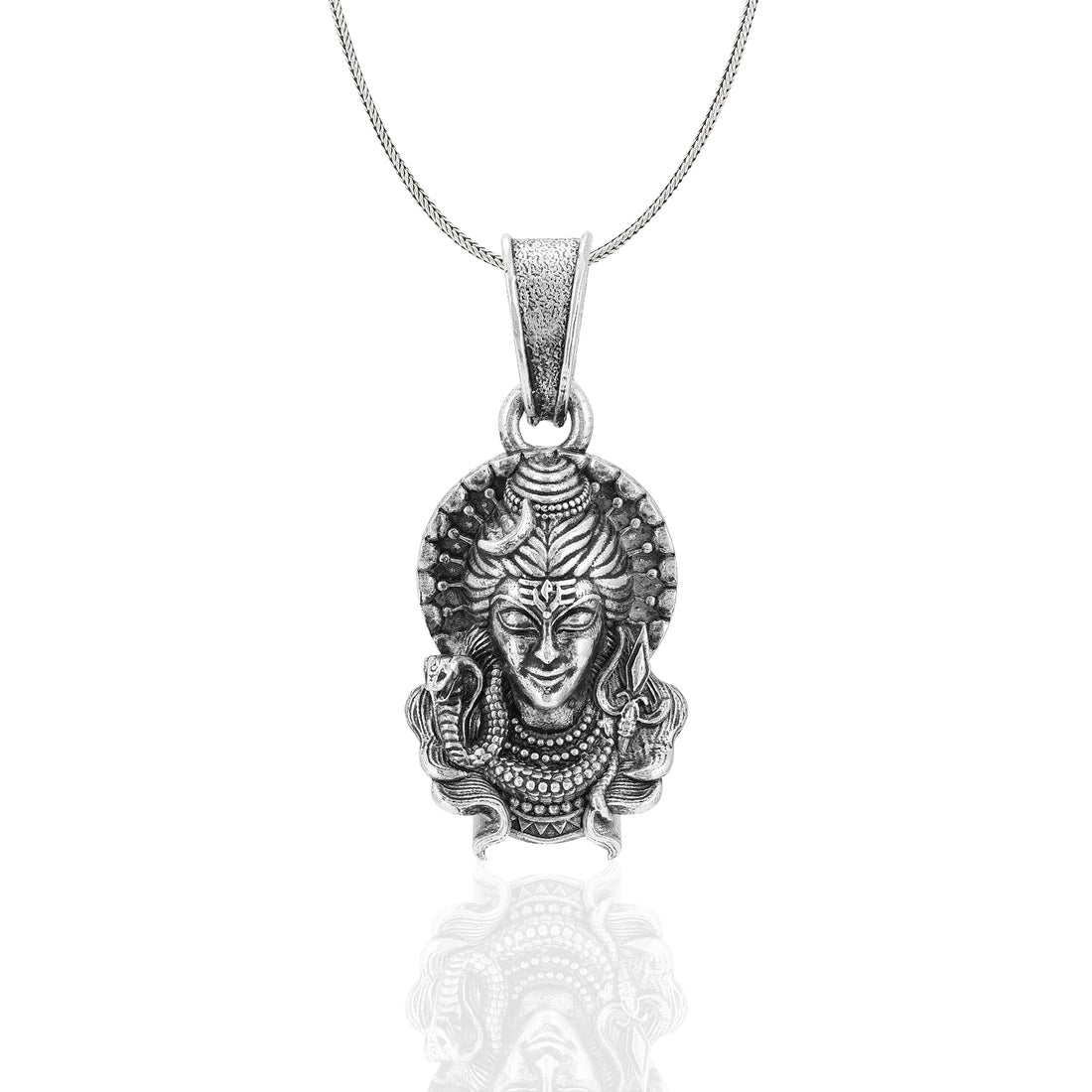 925 Sterling Silver Shiva Vasuki Snake Oxidised Pendants for Men & Women