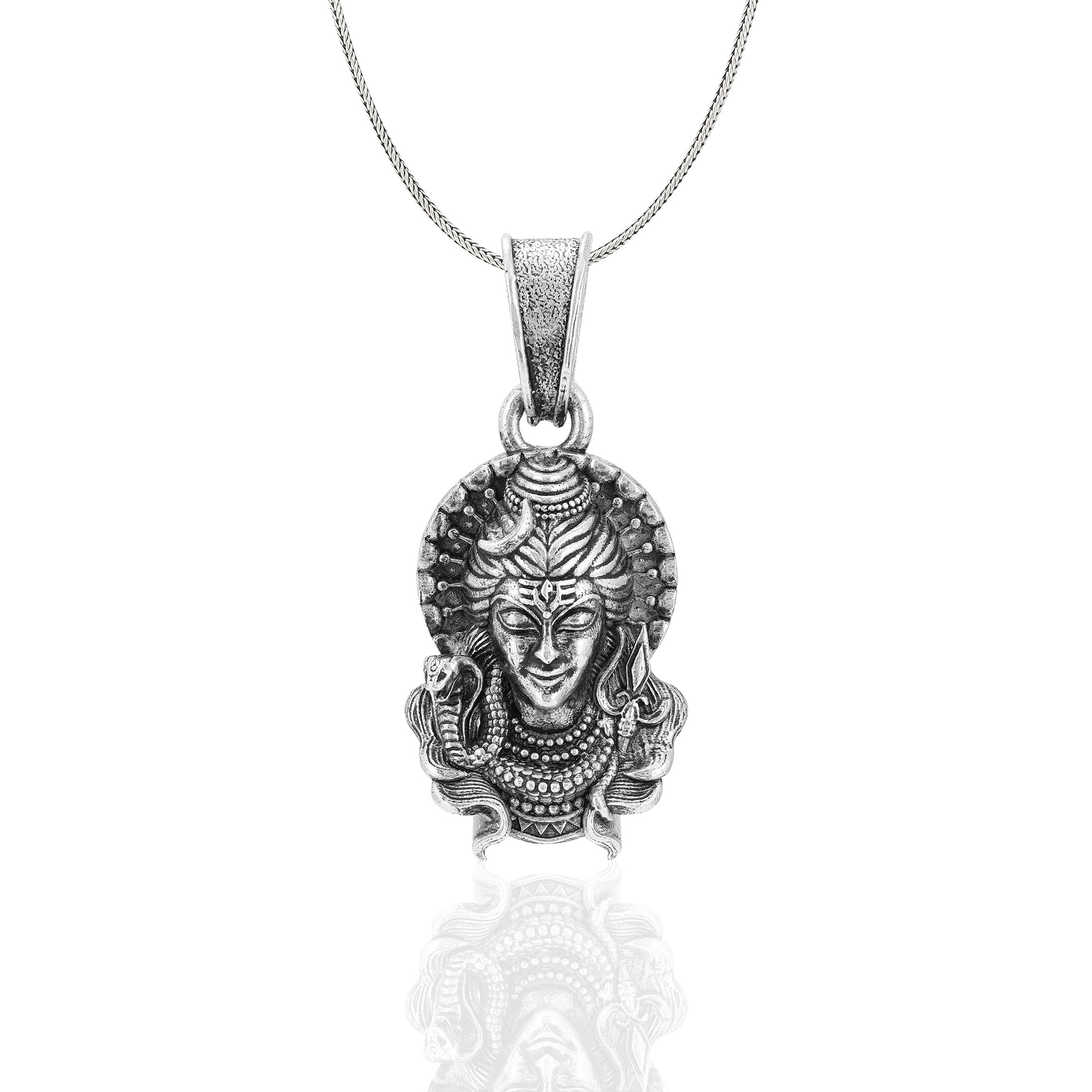 925 Sterling Silver Shiva Vasuki Snake Oxidised Pendants for Men &amp; Women