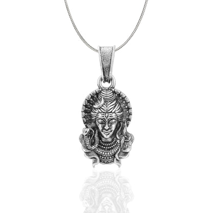 925 Sterling Silver Shiva Vasuki Snake Oxidised Pendants for Men &amp; Women