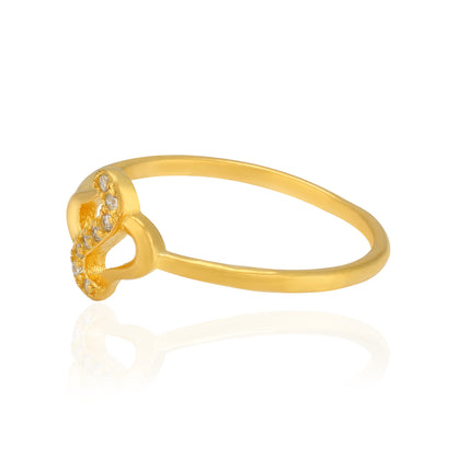 925 Sterling Silver Signature Wave Gold Plated Ring For Women