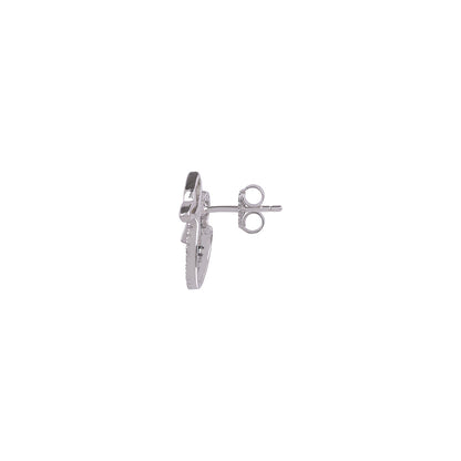 925 Sterling Silver Sparkling Silver Butterfly Stud