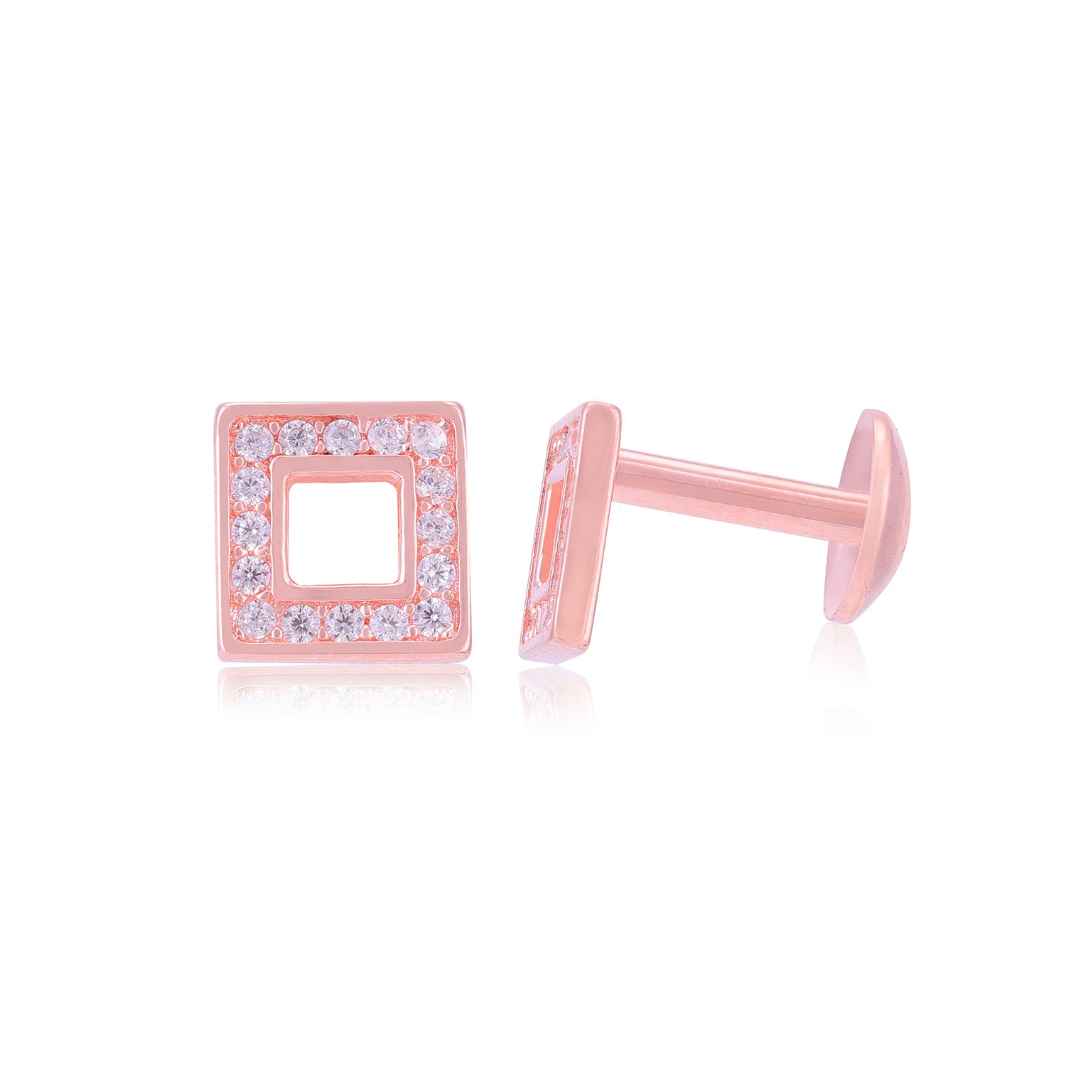 925 Sterling Silver Square Stoned Earrings For Women