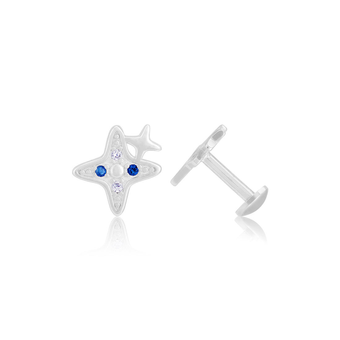 925 Sterling Silver Stellar Trail Shooting Star Stud for Women