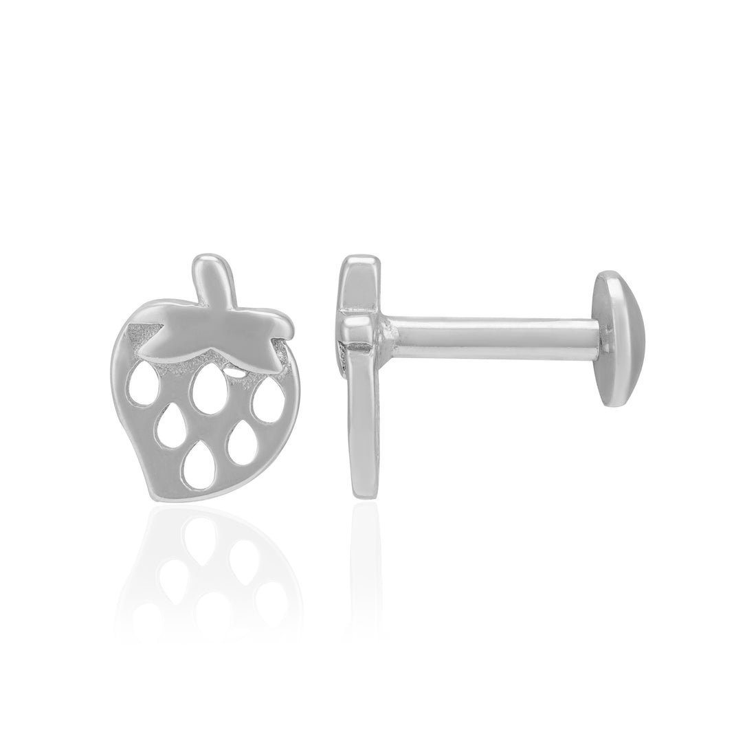 925 Sterling Silver Strawberry Pop Rhodium Plated Earrings For Women