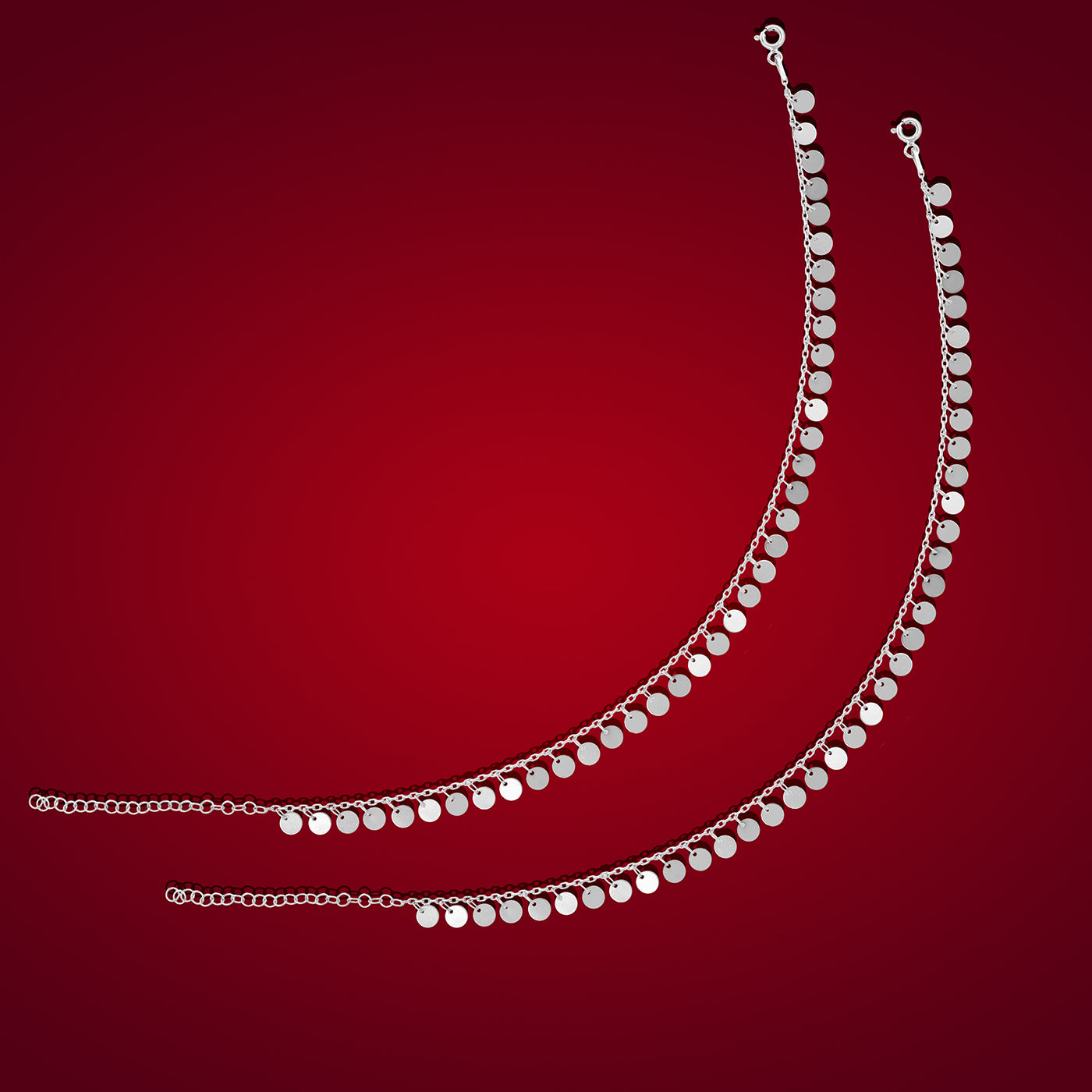 925 Sterling Silver Subtle Chain Halo Drop Anklets For Women
