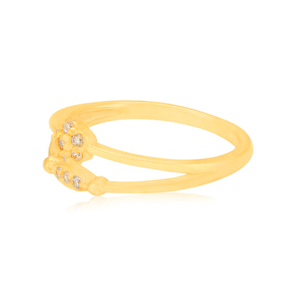 925 Sterling Silver Sunlit Petal Cluster Gold Plated Statement Ring for Women