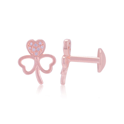 925 Sterling Silver Three Petals Clover Earrings For Women