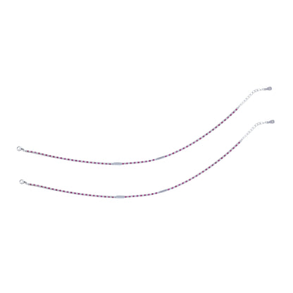 925 Sterling Silver Tiny Frosted Rose Glow Anklet  For Women