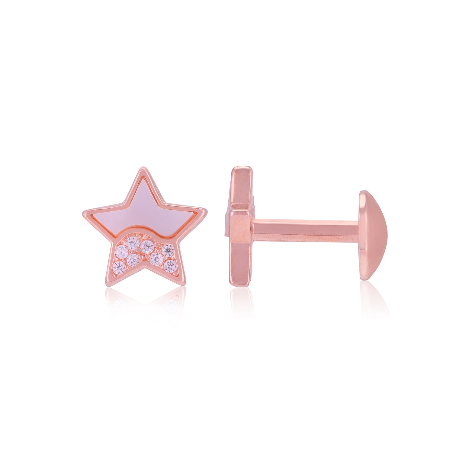 925 Sterling Silver Two-Element Star Earrings for Women