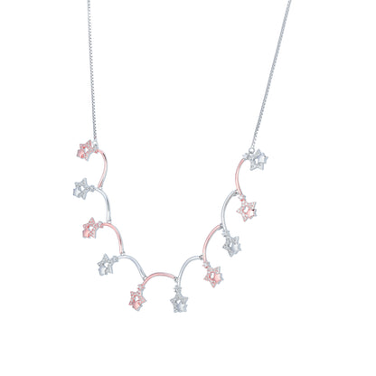925 Sterling Silver Two-Tone Shooting Star Necklace for Women
