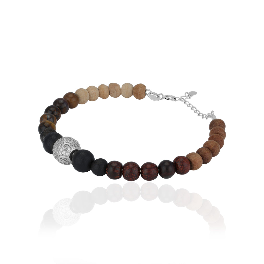 925 Sterling Silver Urban Odyssey Beaded Bracelet for Men